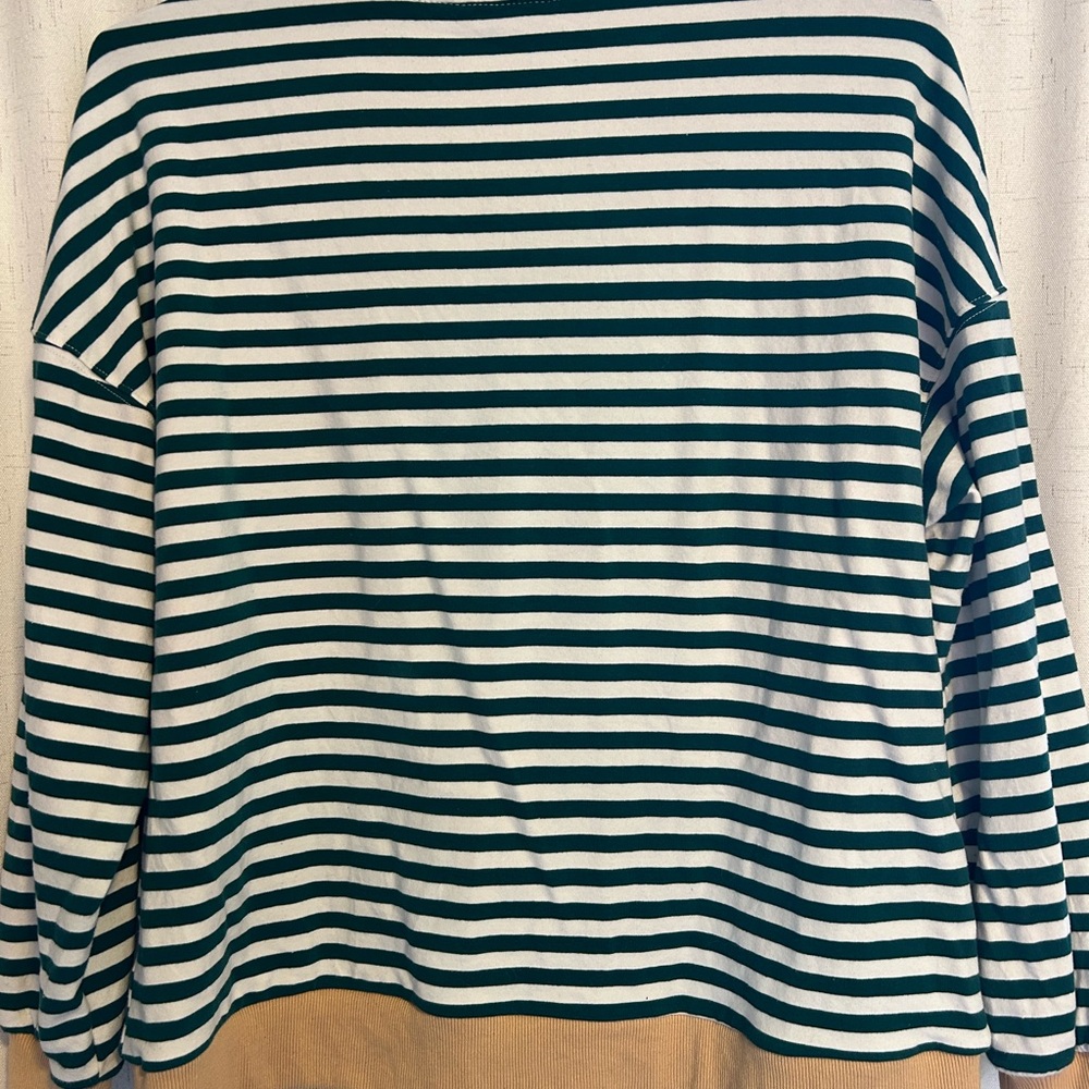 Striped Green and White crewneck - Picture 2 of 3